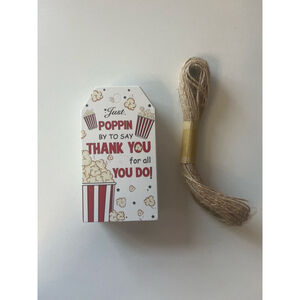 Thank You Cards Popcorn Theme White Red One‎ Size